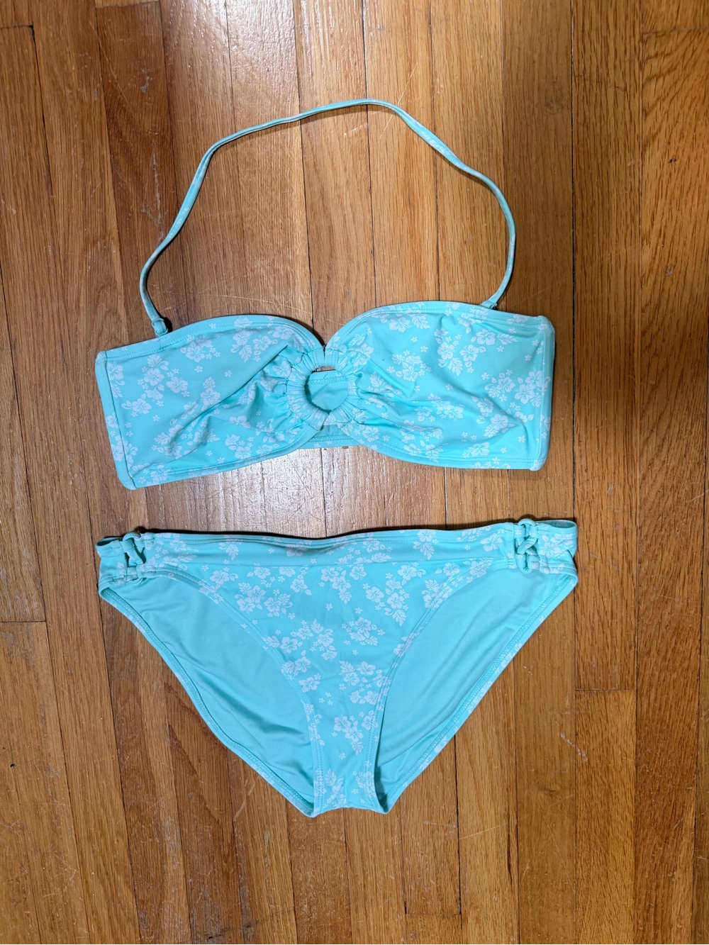 Roxy Mint Green Floral Bandeau Bikini